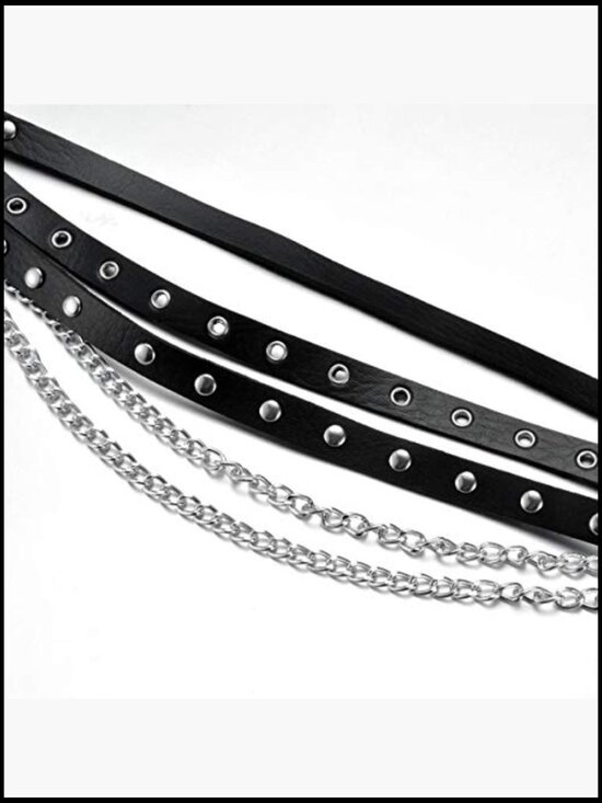 O-Ring Chain Waist Belt Gothic Punk Rock Y2K Retro Vintage Adjustable Strap